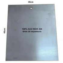 Chapa de Inox 304 para Churrasqueira (30 x 45cm)